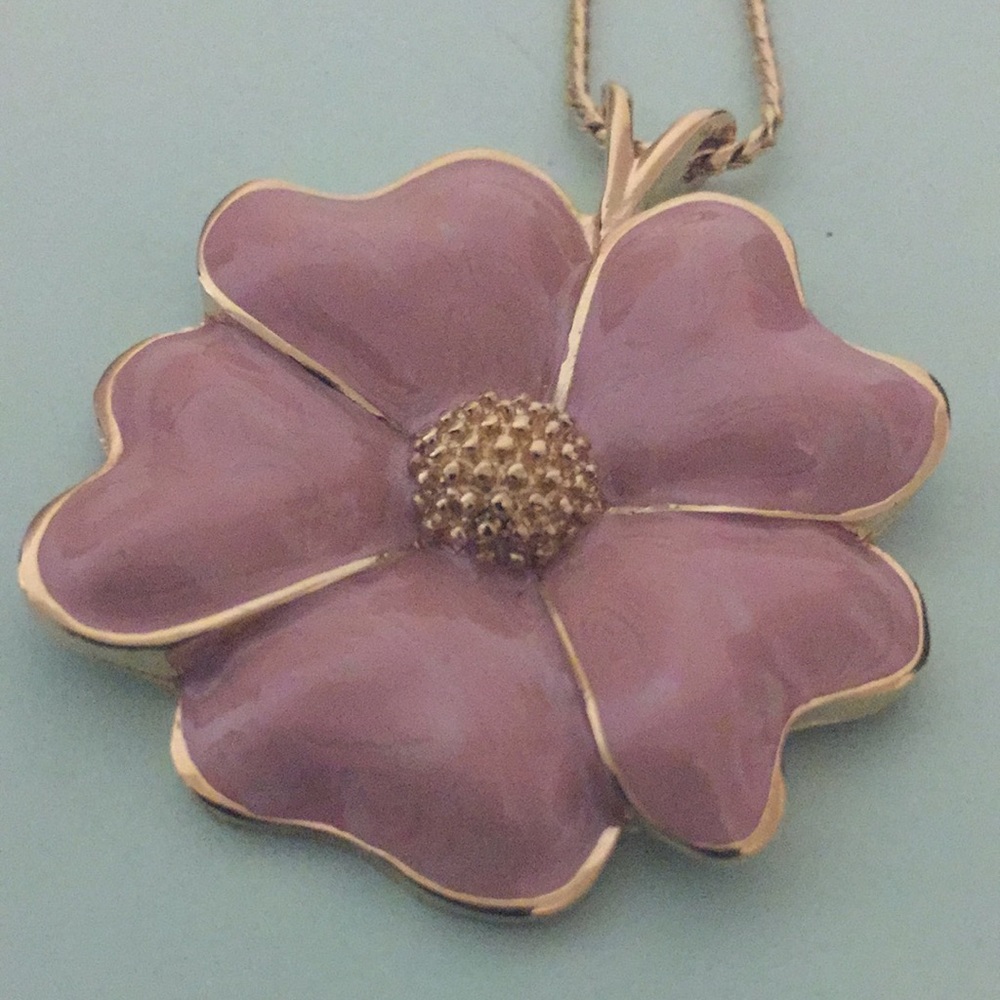Beautiful flower necklace jewelry signed D’ORLAN